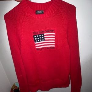 Ralph Lauren Logo Flag Red sweater